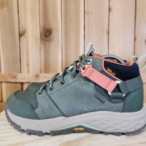 Teva Grandview GTX Shoes Womens 9.5 Green Leather Waterproof Hiking Sneakers